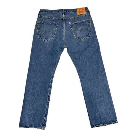 Levi’s 501 Original Fit Jeans Button Fly Blue Denim W36 L30 (Actual 36x28) - Picture 1 of 8
